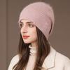 Thick Rabbit Fur Pullover Hat Women's Ear Protection Knitted Hat