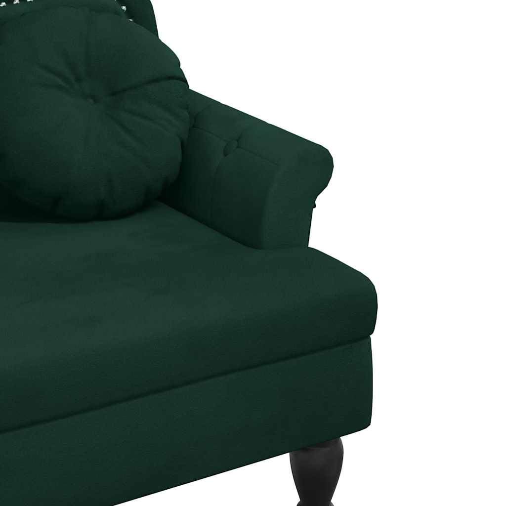 Bench with Cushions Dark Green 120.5 x 65 x 75 cm Velvet