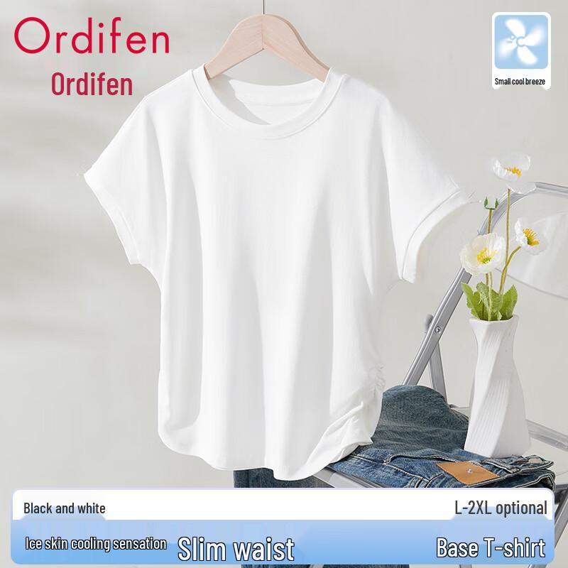 

Oudifen Women s Skin-Friendly Round Neck Short-Sleeve T-Shirt L