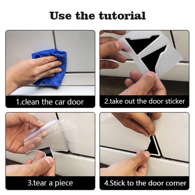 2026 Hot Car Sticker 4PCS Car Door Anti-collision Corner Protectors Stickers Accessories For Peugeot 206 307 308 3008 207 208 40