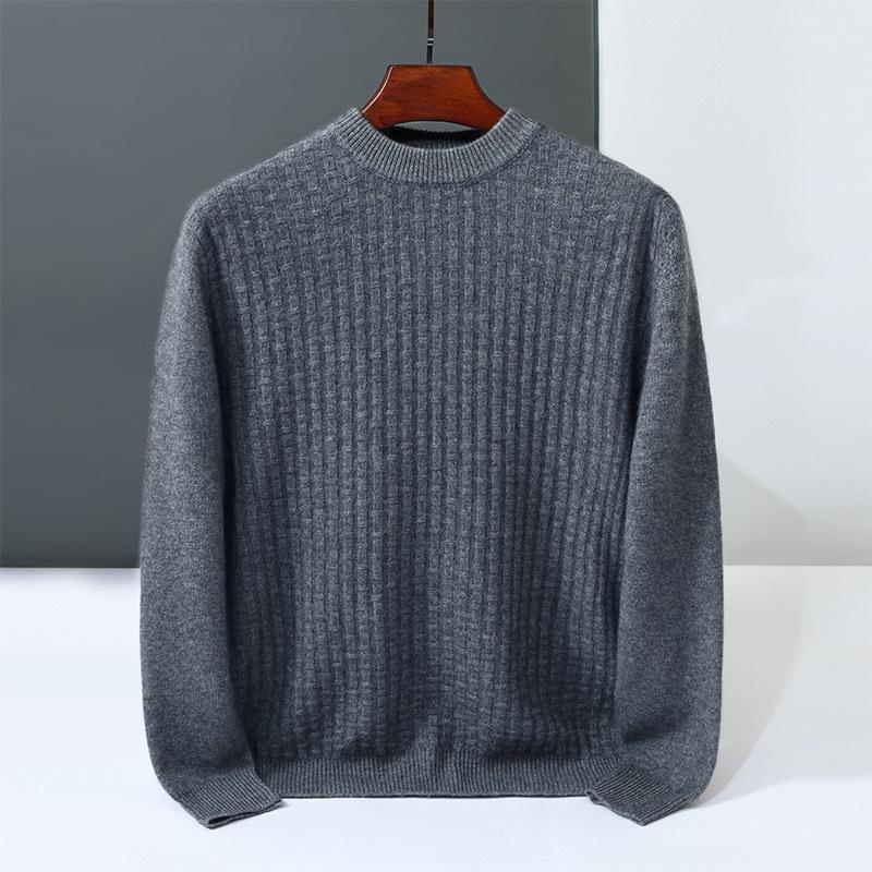New cashmere sweater jacquard sweater soft waxy simple knitted wool sweater