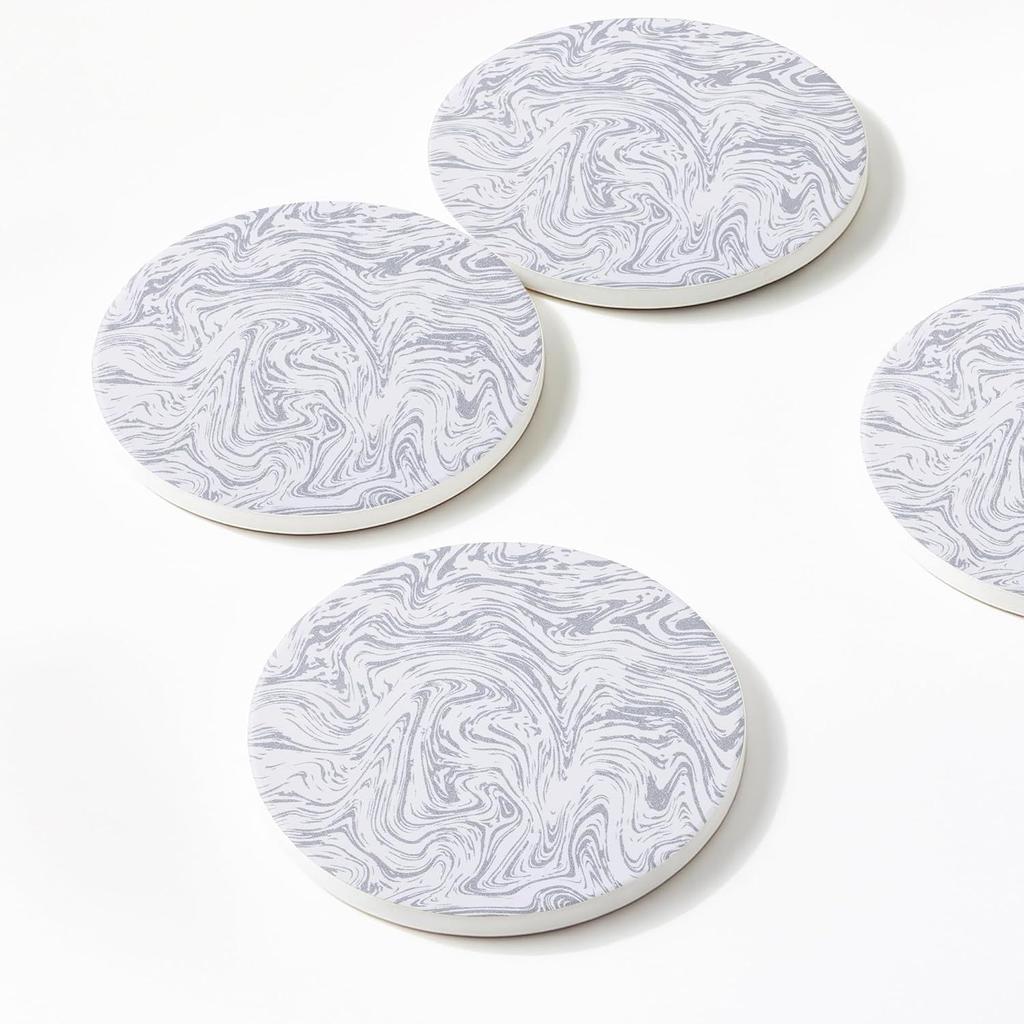 Ceramic Coasters with Matt Finish On Top & Cork Base | Coasters for Cups Set of 6 |