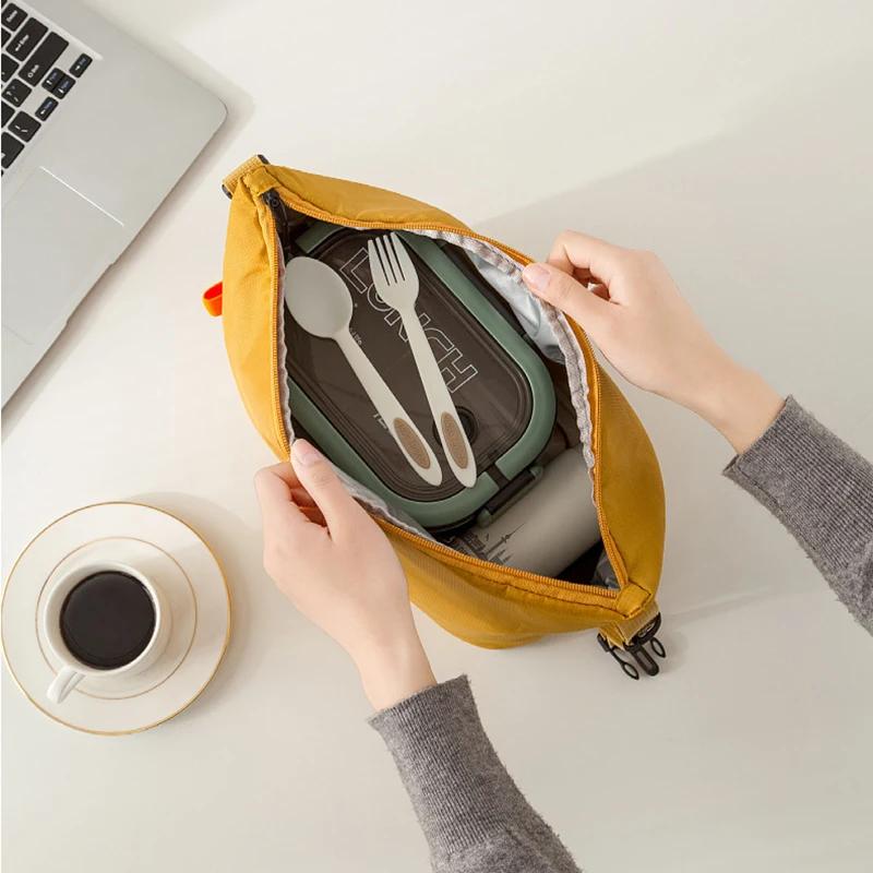 Picnic Handbag & Reusable Lunchbox, Insulated Bento Lunch Bag, Aluminium Foil Liner Lunch Pack Portable Ice Bag for Food Storage