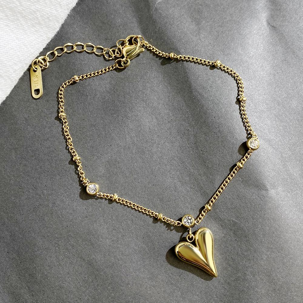 Herz Fußkettchen Edelstahl Zarte Fußkettchen Für Frauen Gold Farbe Kette Fußkettchen Armbänder Verblassen Nicht Fußkettchen Schmuck Frauen