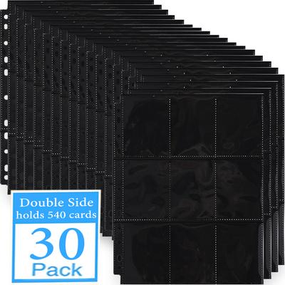 Double Side Black Binder Pages A4 Size 9 Pocket Trading Gaming Card Sleeves Storage Album ID Card Holder Idol Photo Collection