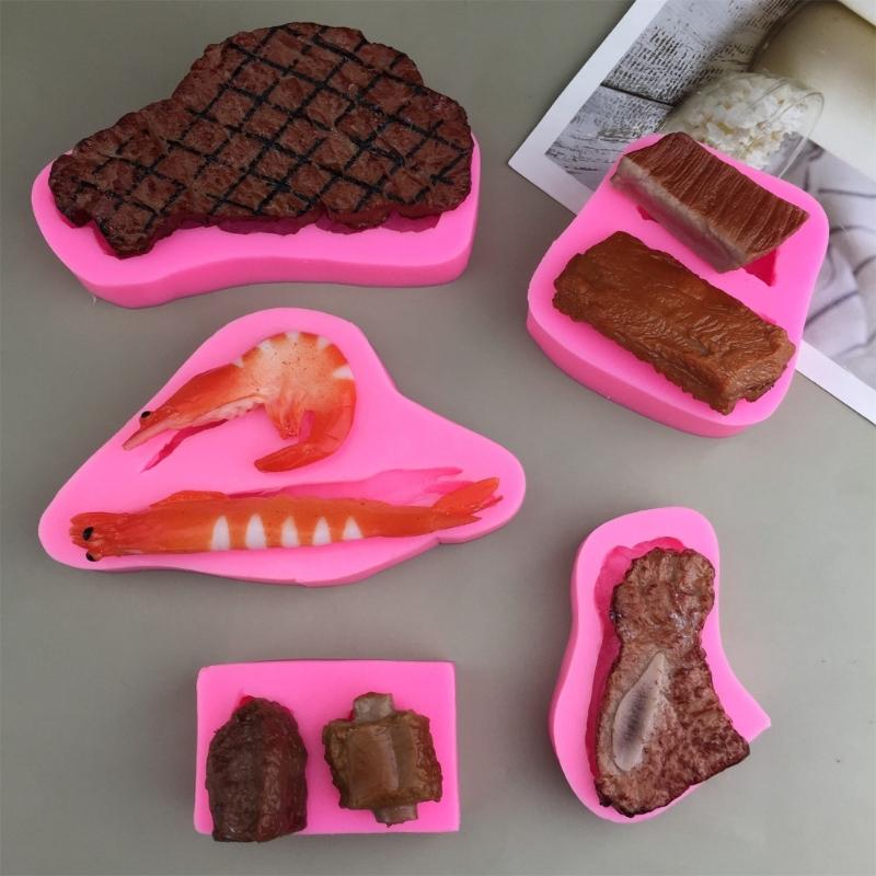 Silicone Mousse Molds Cake Moulds Meat Shaped Dessert Molds Chocolate Molds Cake Decorating Tool for Kitchen Bakings