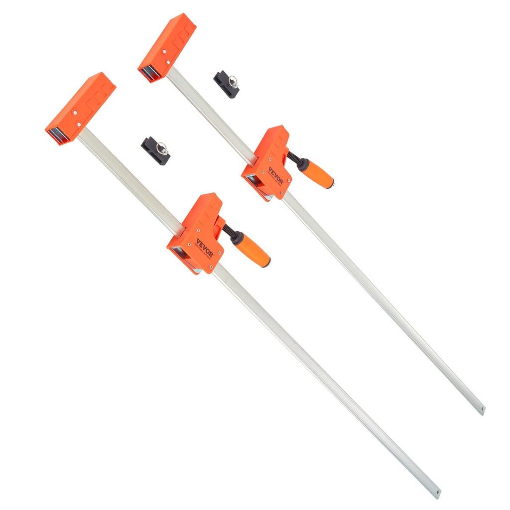 Bar Clamps for Woodworking, 2-Pack 50" Parallel Clamp Set, F Clamp with 1100 lbs Load Limit, Even Pressure, High-strength Plastic and Carbon Steel,