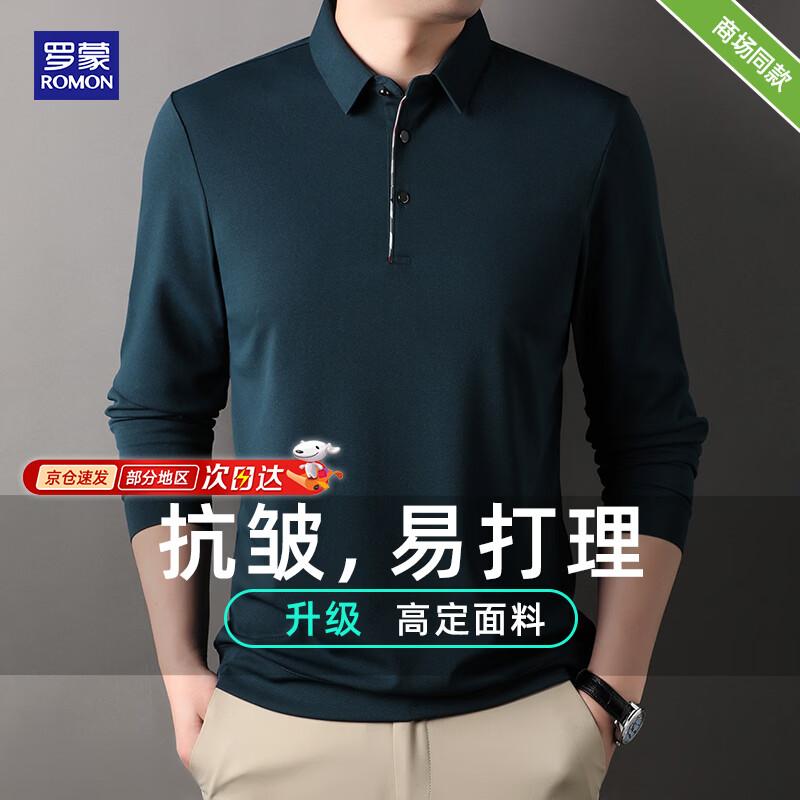 ROMON Men's Autumn Business Casual Long-Sleeve Polo Shirt