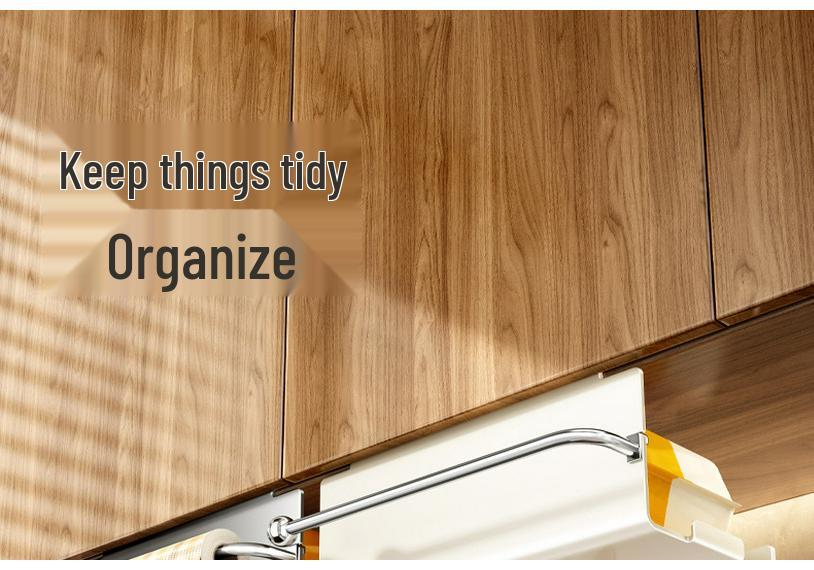 Kitchen Hanging Wet Wipe & Paper Towel Holder, Pull-Out Cabinet Tissue Box, Storage Rag Hanger, Roll Paper Organizer