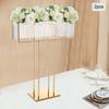 2-Pack Gold Square Crystal Flower Stands for Wedding Centerpieces, 11 lbs/5kg Max Load Each, 35.4x27.6in Modern Crystal Displays