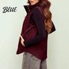 Cappotto Invernale Donna Colore Unico Spesso Senza Maniche Collo a Revers Gilet in Cotone Capo d'Abbigliamento Imbottito con Tasche