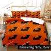 Halloween Flying Vampire Bedding Set Single Twin Full Queen King Size Bed Set Adult Kid Bedroom Duvetcover Sets Anime Bat