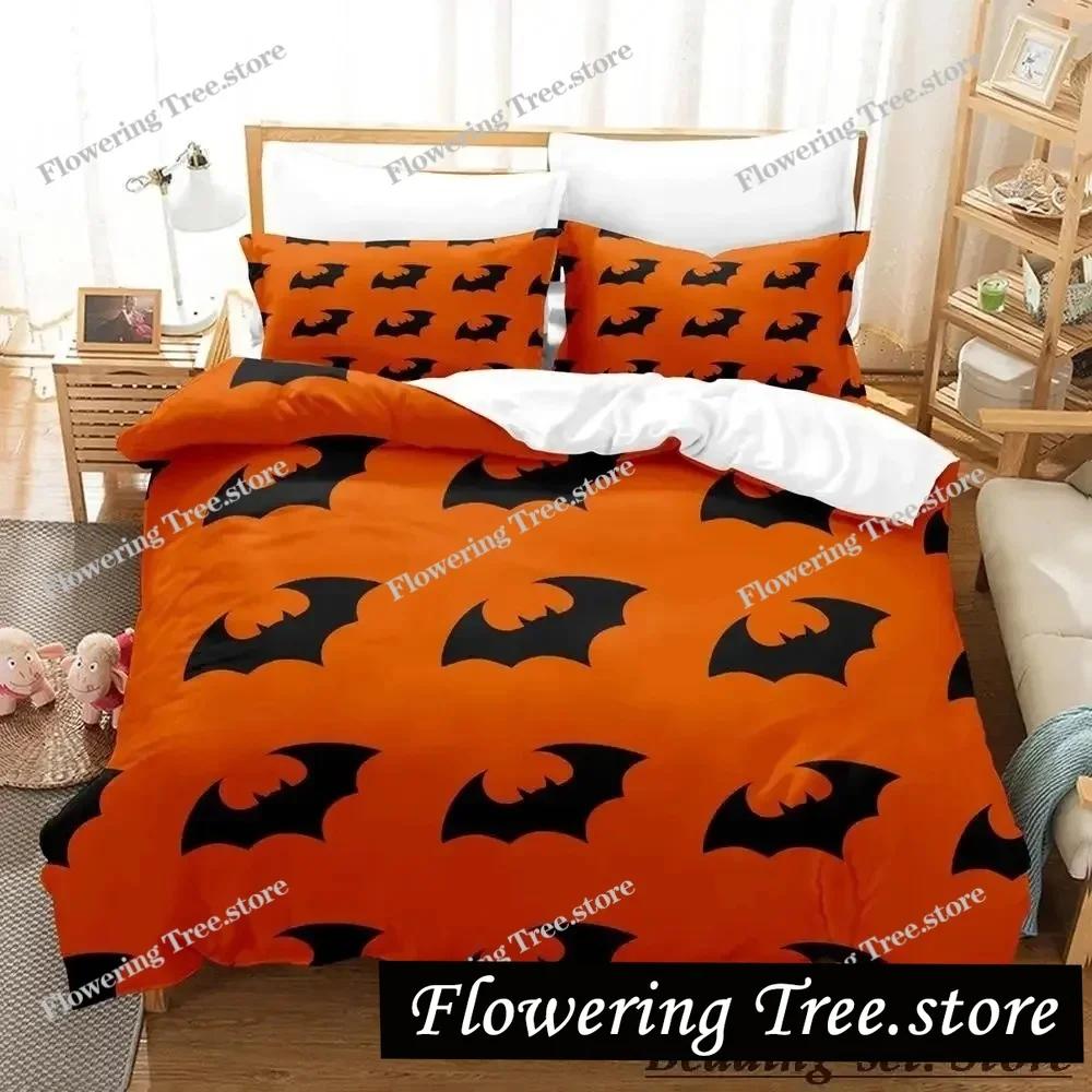 Halloween Flying Vampire Bedding Set Single Twin Full Queen King Size Bed Set Adult Kid Bedroom Duvetcover Sets Anime Bat