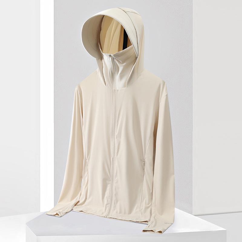 

Оригинальная унисекс куртка из пряжи с отстегиваемым козырьком, ледяной шелк, защита от УФ-лучей UPF50+ 3XL