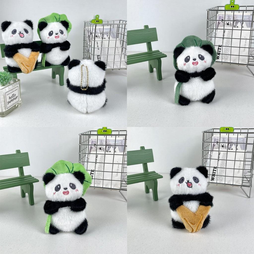 Adorable Plush Panda Keychain Cute Cartoon Animal Pendant Soft Toy With Pp Cotton Filling
