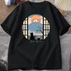Coffee Cat Graphic Print Men TShirt Cotton Vinage Oneck Shortsleeved Tee Tshirts Unisex Casual Daily Outdoor TShirt Oversized