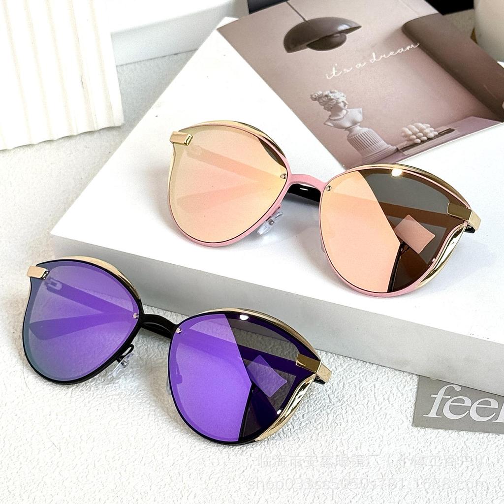 Round Anti-UV Colorful High-End Fashion Sunglasses