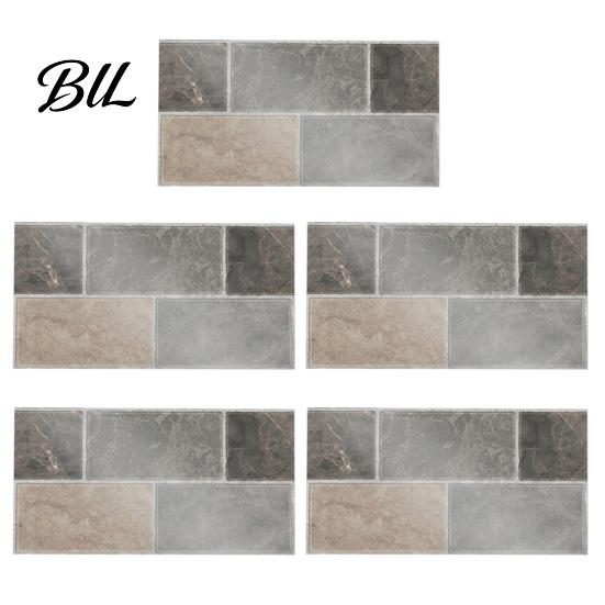 Oil Proof Wall Stickers for Bathroom 5Pcs Vintage Brick Tile Stickers, Waterproof Oil?Proof Wallpaper, Peel Sheets Kitchen & Stick Backsplash Living