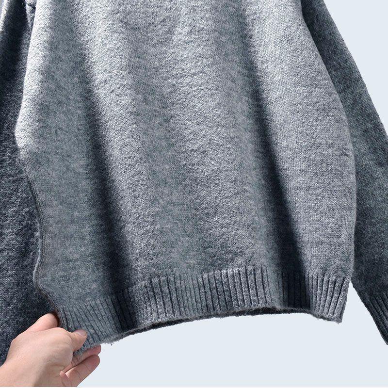 Half Turtleneck New Arrival K-style Loose Long Sleeves Idle Style Pullover Autumn and Winter Knitting Minimalist Easiest for Match Warm Bottoming