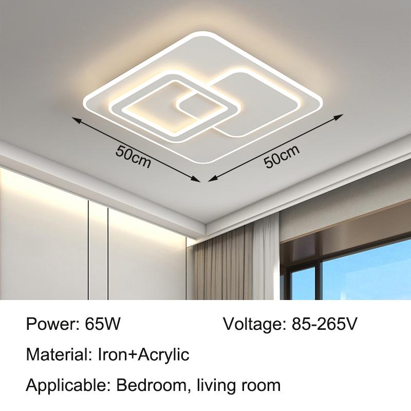Plafoniera pătrată rotundă cu intensitate regulabilă, LED, modernă, simplă, pentru dormitor, iluminat pentru sufragerie, pentru interior