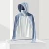 New summer sunscreen clothes UPF10 + women's ice-feeling ice silk sunscreen clothes, large brim hooded, breathable and light sunscreen