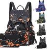 Versatile Korean Style Female Backpack With Graffiti Pattern And Pure Color
