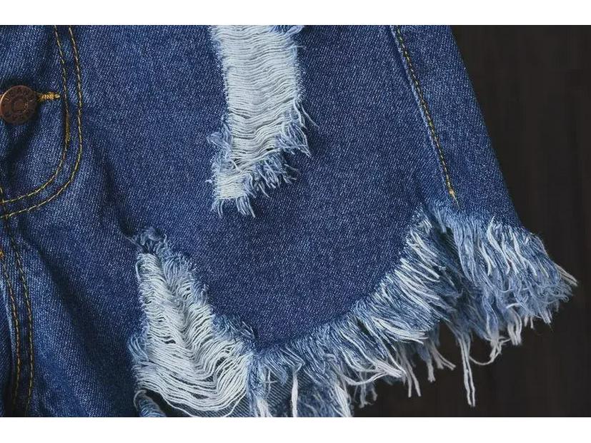 Plus-Size Ripped Button-Down Denim Shorts - Korean Style Wide-Leg Summer Hot Pants with Frayed Hem