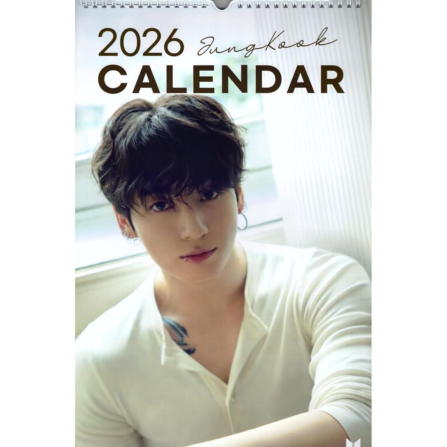 Jungkook goods large wall-mounted calendar 2026 + sticker set