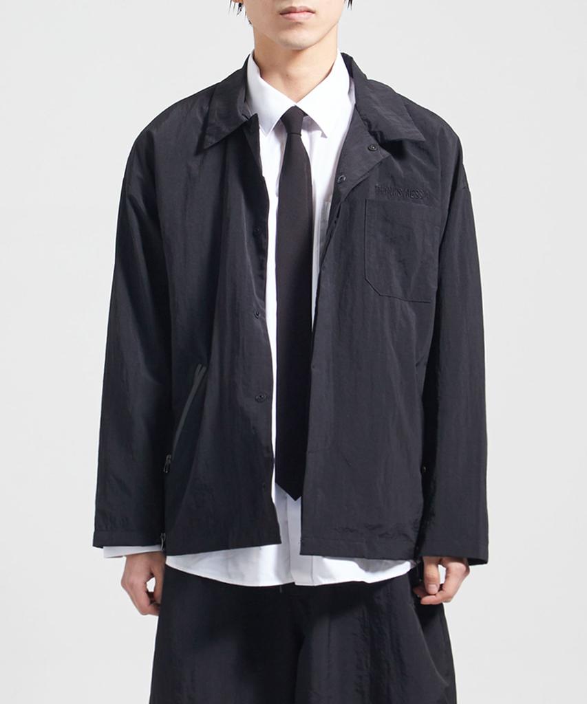 Thanks Messia Hidden Shirt Jacket-Black