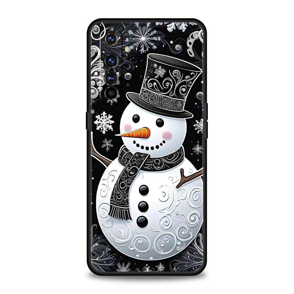 Christmas Snowman Case For Realme C67 C63 C55 C53 C35 C25 C21 GT 2 3 5 6 10 11 12 13 Pro Plus 5G Soft TPU Phone Cover Fundas Bag