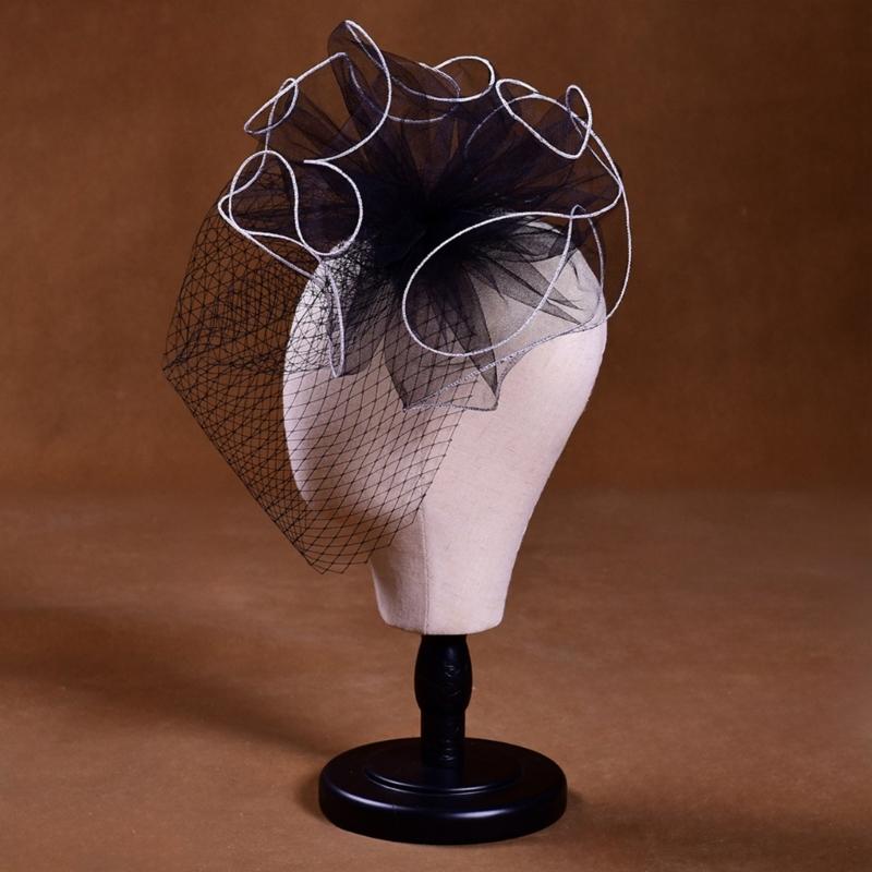 Stage Performances Headdress Breathable Meshes Headwear Teas Party Headpiece for Bridal Wedding