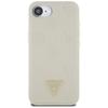 Etui Guess Grained Hot Stamp Peony       Triangle Logo Magsafe Do Iphone 16E Beżowy