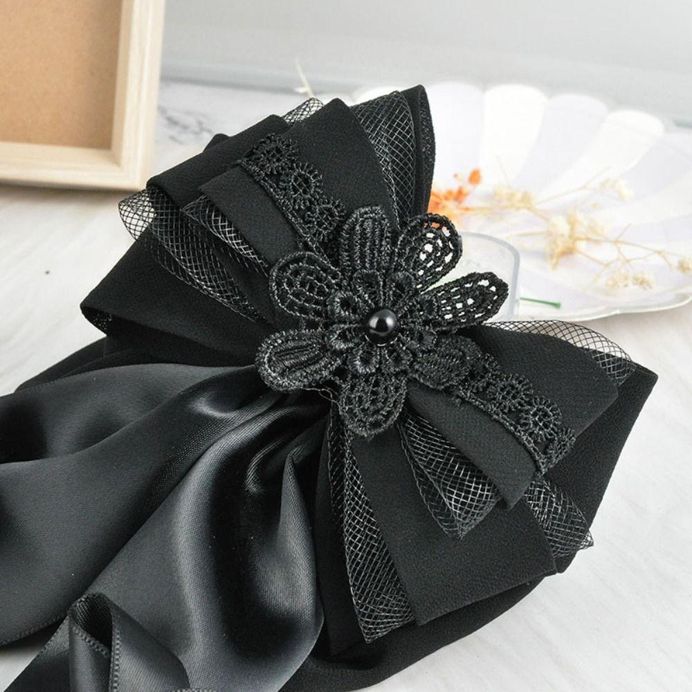 Elegant Ribbon Bowknot Hair Cover Classic Lace Work Hairnet  For Women Girl Hair Accessories