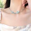 Blue Butterfly Moonstone Necklace - Women's Elegant, Trendy Choker