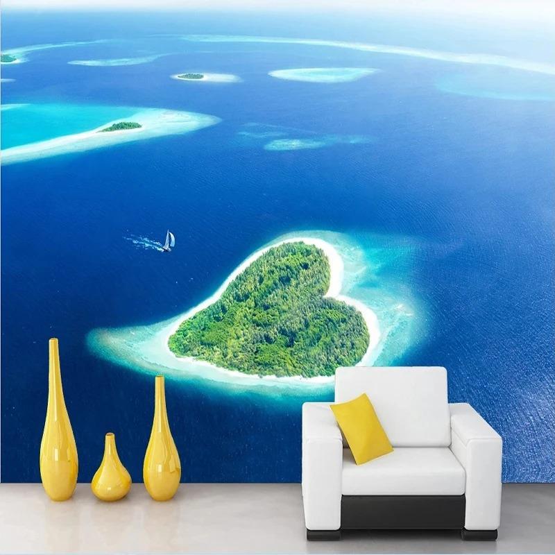 3d Wall Mural Blue Ocean Sea Wallpaper Background Home Decor Wallpaper For Bedroom Walls