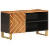 TV Cabinet Brown and Black 80 X 31.5 X 46 Cm Solid Mango Wood