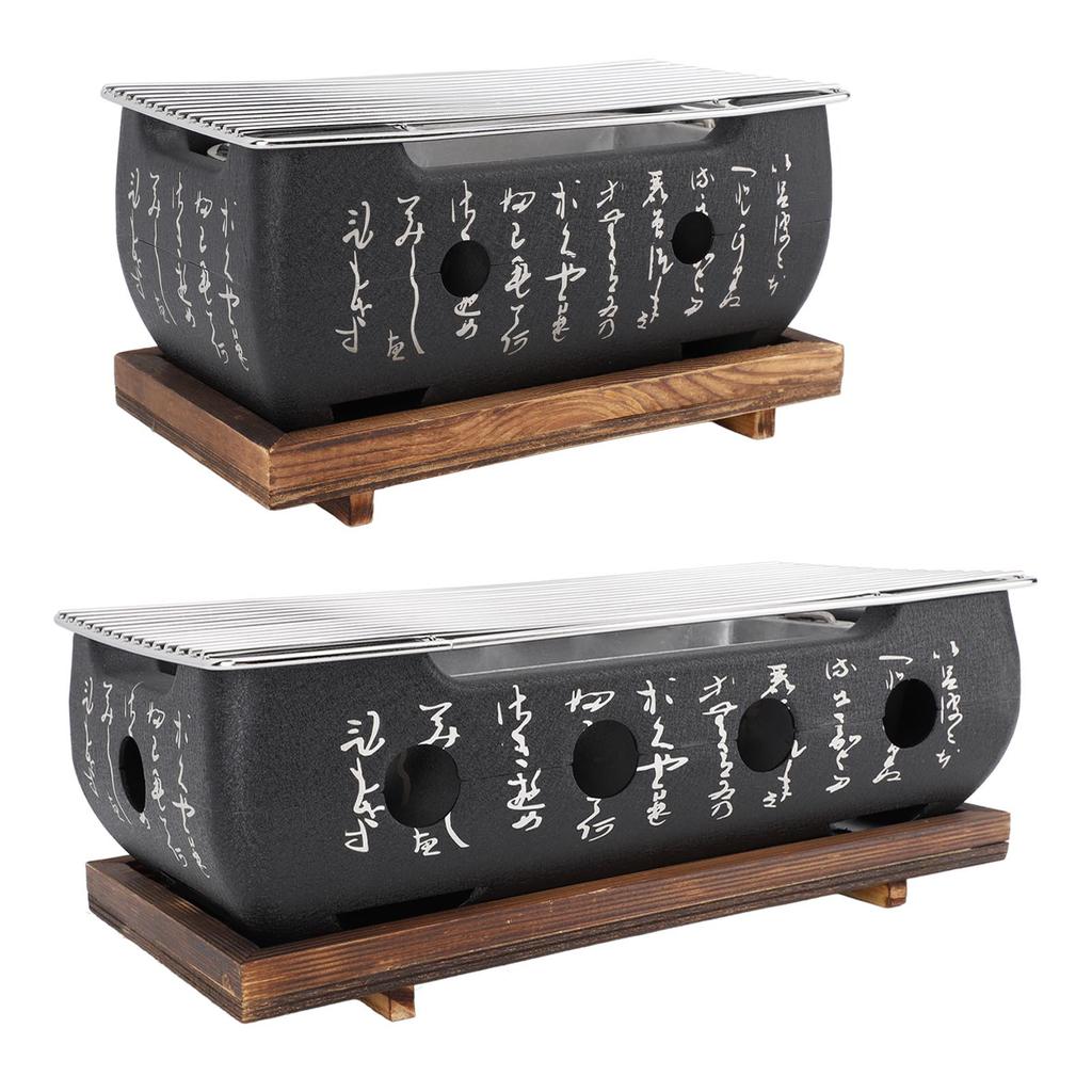 Japonský přenosný hliníkový BBQ gril Rychlé zahřívání Kaligrafie Všestranný venkovní BBQ gril na párty