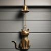 Lovely Kitten Wind Chimes Indoor and Outdoor Decoration Vintaged Bronze Metal Soothings Sounds for Garden Decoration Gift