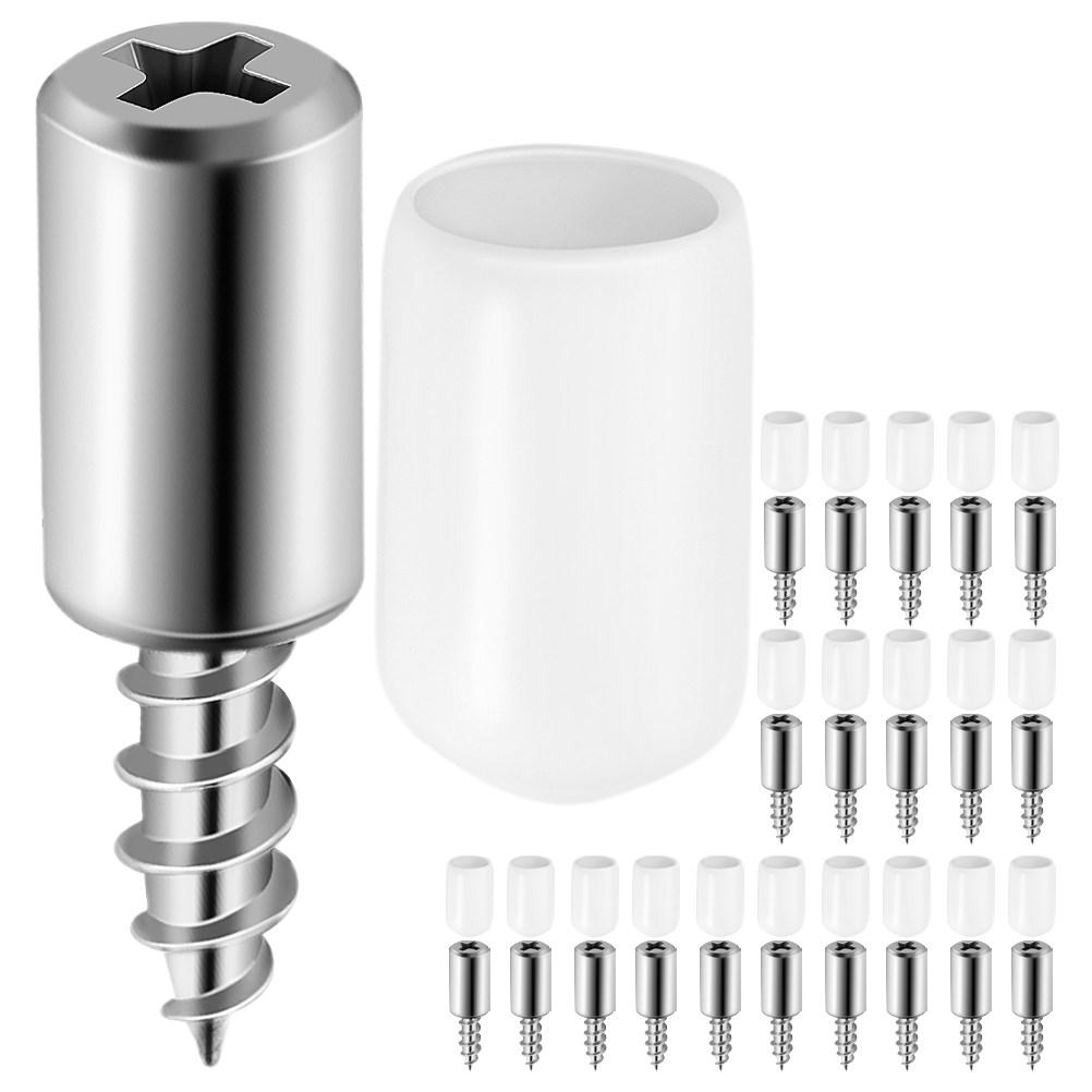 

20Pcs Easy Install Self-Tapping Truss Head Screws with Rubber Sleeve Nonslip Laminate Partition Nails for Cabinet Wardrobe Shelf other