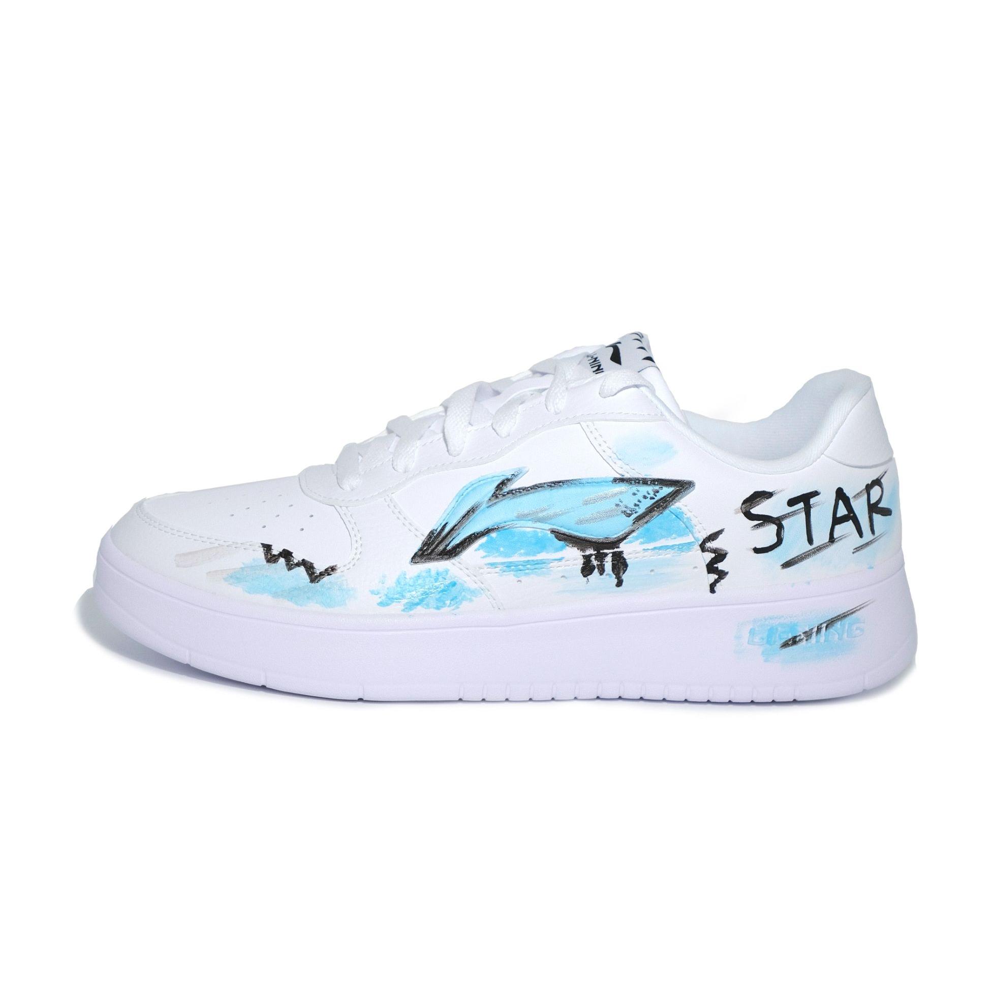 Li Ning Скользящая лодка Нескользящие Устойчивые к истиранию Низкие Скейтбордические кроссовки Мужские Белые AGCS419-1(Team747-STAR) 39