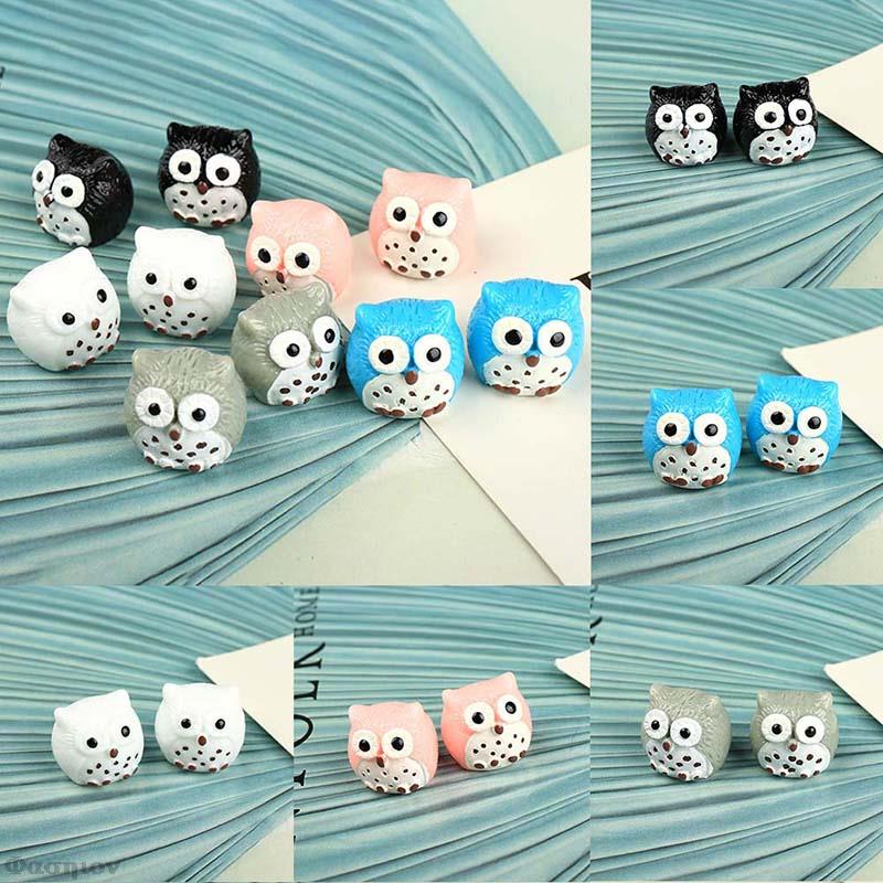 Mini Owl Figurine Crafts Miniatures Resin Owl Ornament Family Micro Landscape Decoration Figurines For Home Decor Owl Accessorie