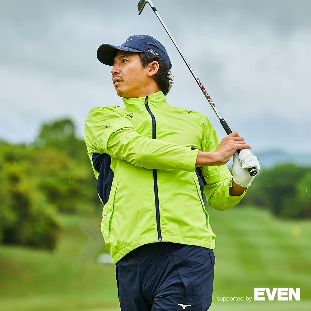 Mizuno Nexlite Plus Golfové oblečení do deště Třída Vodotěsnost Prodyšnost Lehké Velikost M Sada, Lehké, Vodoodpudivé (100 praní, 3), Voděodolnost 20 000 mm,