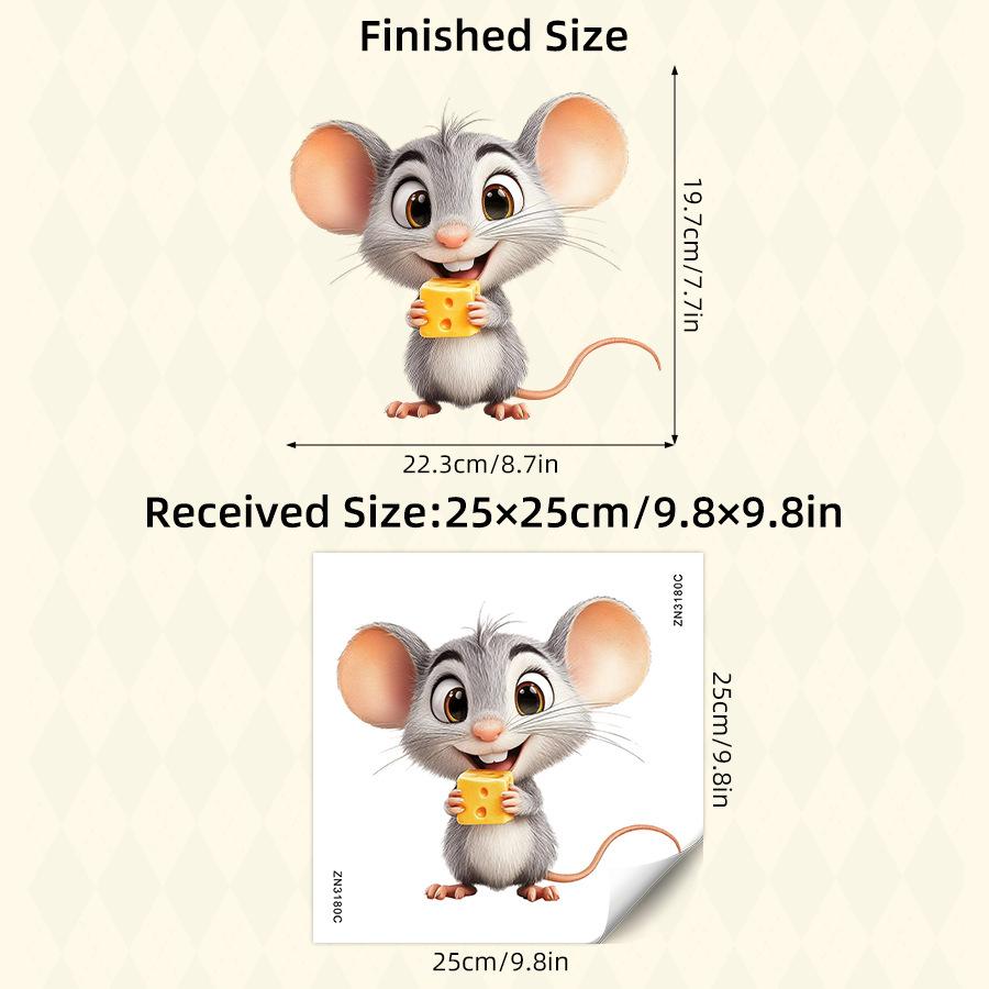 

Cartoon Cute Cheese Mouse Fridge Stickers, Self-Adhesive Kitchen Wall Decor for Dining Room Home Decoration 25x25CM різнокольоровий
