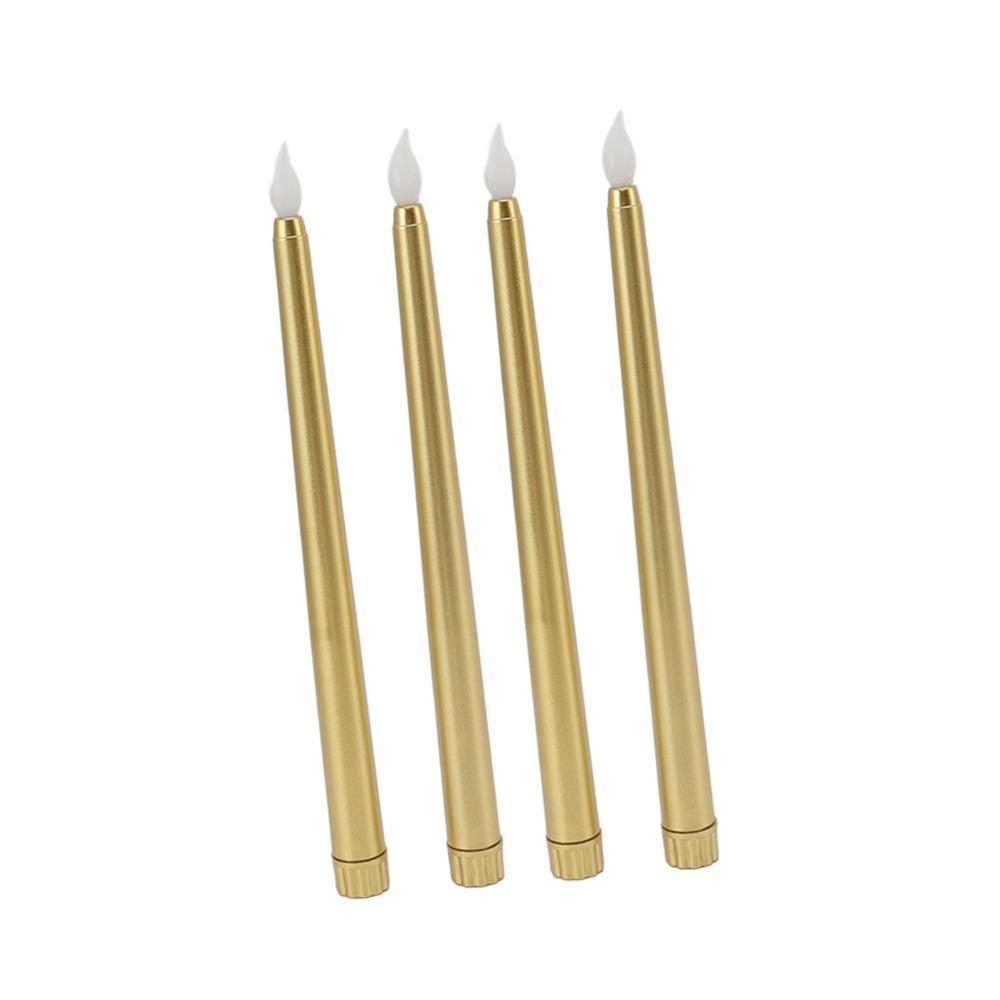 4 Pcs Warm Light Taper Candles Flameless LED Candle Sticks LED Taper Candles Halloween Decor
