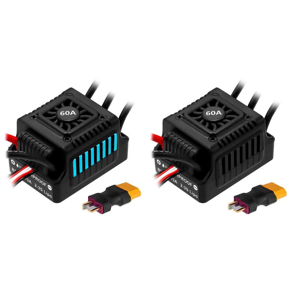 60A Electronic Speed Controller 2-3S Electric Speed Controller with 5V/3A BEC for 1/10 Remote Control Car Truck