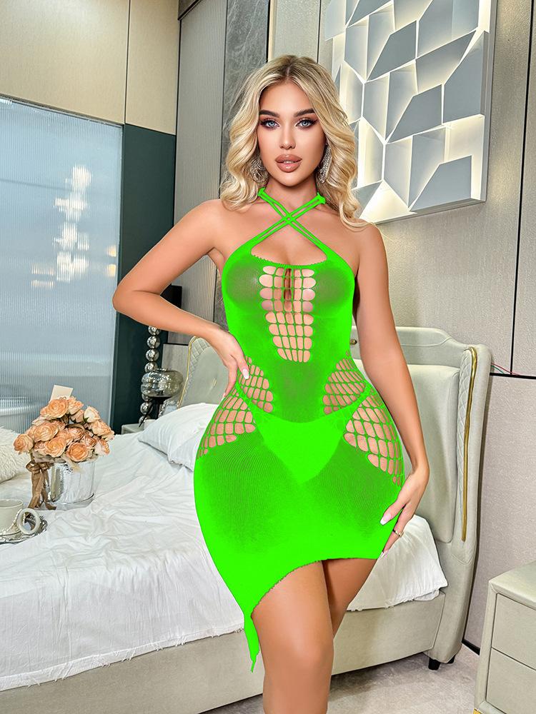 Neck Halter Sexy Underwear Sexy Perspective Mesh Garment Suspender Hip Skirt Mesh Garment 21