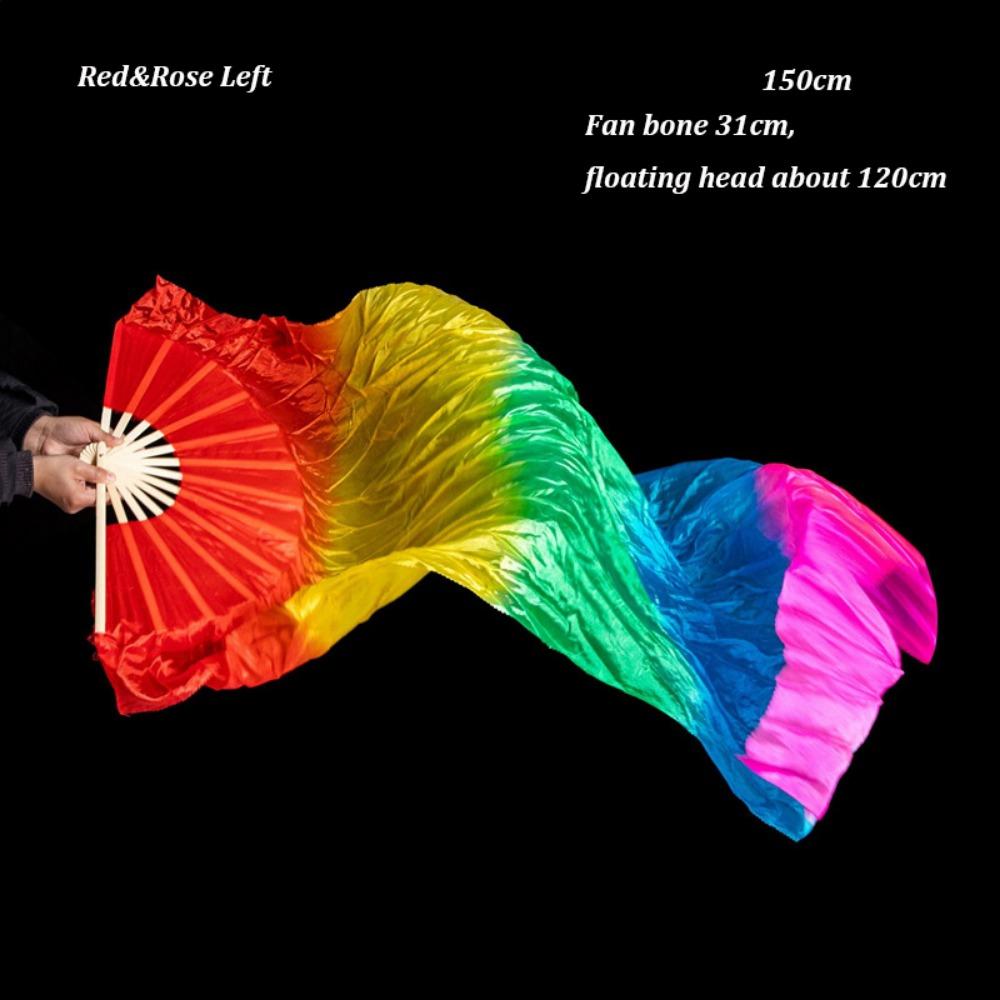 Gradient Color Belly Dancing Fan 120/150/180cm Length Dance Accessories Long Imitation Fan Multicolors Square Dancing