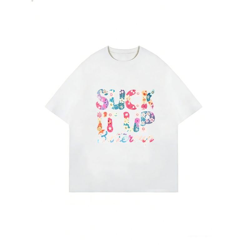 Oversized T Shirt Black Floral Print Suck It Up Buttercup Graphic Tee Casual Wear For Women Summer Outfit Streetwear Fashion