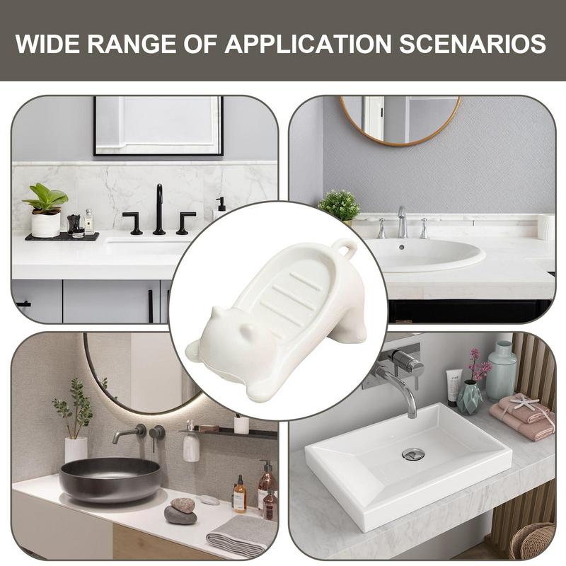 Cat Shape Soap Box Cartoon Soap Dish Drainable Sponge Soap Bar Container Washing Sponge Holder Household Bathroom Accessories