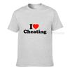 I Love Cheating Unisex Letters T Shirts Heart Graphic Unisex Print Tee Shirts Plus Size Pure Cotton Crew Neck Unisex Tops Shirts
